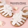 DREAM PAIRS Girls Toddler/Little Kid Closed-Toe Flower Summer Dress Sandals Shoes(White)