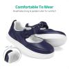 DREAM PAIRS Kids Girls Mary Jane Sneakers Strap Toddler Little Girls School Shoes Soft Walking Party Flat Shoes(Navy)