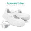 DREAM PAIRS Kids Girls Mary Jane Sneakers Strap Toddler Little Girls School Shoes Soft Walking Party Flat Shoes(White)