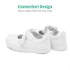 DREAM PAIRS Kids Girls Mary Jane Sneakers Strap Toddler Little Girls School Shoes Soft Walking Party Flat Shoes(White)