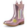 DREAM PAIRS Girls Cowgirl Cowboy Western Mid Calf Tassel Boots(Pink)