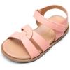 DREAM PAIRS Girls Sandals Open Toe Princess Flat Sandals Strappy Summer Shoes Toddler/Little Kid(Pink/Pu)