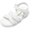 DREAM PAIRS Girls Sandals Open Toe Princess Flat Sandals Strappy Summer Shoes Toddler/Little Kid(White)