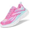 DREAM PAIRS Girls Shoes Sneakers Kids Tennis Shoes Lightweight Lace Up Running Casual Walking Shoes(Hot Pink/Rainbow)
