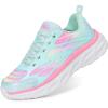 DREAM PAIRS Girls Shoes Sneakers Kids Tennis Shoes Lightweight Lace Up Running Casual Walking Shoes(Mint Green/Rainbow)