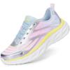 DREAM PAIRS Girls Shoes Sneakers Kids Tennis Shoes Lightweight Lace Up Running Casual Walking Shoes(Rainbow/Silver)