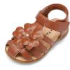 DREAM PAIRS Girls Toddler/Little Kid Closed-Toe Flower Summer Dress Sandals Shoes(Brown)