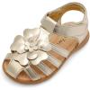 DREAM PAIRS Girls Toddler/Little Kid Closed-Toe Flower Summer Dress Sandals Shoes(Gold)