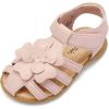 DREAM PAIRS Girls Toddler/Little Kid Closed-Toe Flower Summer Dress Sandals Shoes(Pink)