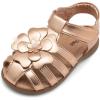 DREAM PAIRS Girls Toddler/Little Kid Closed-Toe Flower Summer Dress Sandals Shoes(Rose Gold-metallic)