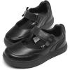 DREAM PAIRS Kids Girls Mary Jane Sneakers Strap Toddler Little Girls School Shoes Soft Walking Party Flat Shoes(Black)