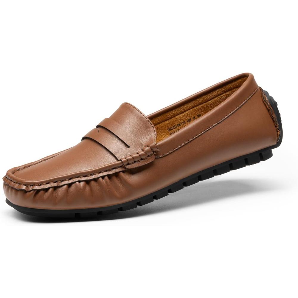 imageDREAM PAIRS Womens Loafers Penny Loafer Slip on Casual Dressy Comfortable Business Work Office Moccasins Driving Loafer ShoesBrownpu