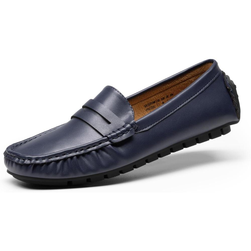 imageDREAM PAIRS Womens Loafers Penny Loafer Slip on Casual Dressy Comfortable Business Work Office Moccasins Driving Loafer ShoesNavypu
