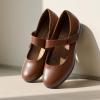 DREAM PAIRS Womens Ballet Mary Jane Flats, Comfortable Business Office Dress Shoes for Women Dressy and Work with Ankle Strap(Brown)