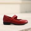 DREAM PAIRS Womens Ballet Mary Jane Flats, Comfortable Business Office Dress Shoes for Women Dressy and Work with Ankle Strap(Red)