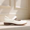 DREAM PAIRS Womens Ballet Mary Jane Flats, Comfortable Business Office Dress Shoes for Women Dressy and Work with Ankle Strap(White)