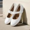 DREAM PAIRS Womens Ballet Mary Jane Flats, Comfortable Business Office Dress Shoes for Women Dressy and Work with Ankle Strap(White)