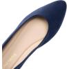 DREAM PAIRS Women’s Flats Comfortable Slip On Business Work Office Casual Suede Ballet Flats Pointed Toe Dress Shoes(Navy)