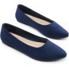 DREAM PAIRS Women’s Flats Comfortable Slip On Business Work Office Casual Suede Ballet Flats Pointed Toe Dress Shoes(Navy)