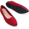 DREAM PAIRS Women’s Flats Comfortable Slip On Business Work Office Casual Suede Ballet Flats Pointed Toe Dress Shoes(Red)