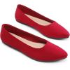 DREAM PAIRS Women’s Flats Comfortable Slip On Business Work Office Casual Suede Ballet Flats Pointed Toe Dress Shoes(Red)