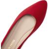 DREAM PAIRS Women’s Flats Comfortable Slip On Business Work Office Casual Suede Ballet Flats Pointed Toe Dress Shoes(Red)