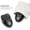 DREAM PAIRS Women’s Flats, Foldable Ballet Flats for Women, Bowknot Round Toe Comfort Light Weight Slip-On Dress Shoes(Black)