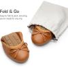 DREAM PAIRS Women’s Flats, Foldable Ballet Flats for Women, Bowknot Round Toe Comfort Light Weight Slip-On Dress Shoes(Brown)
