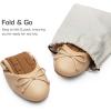 DREAM PAIRS Women’s Flats, Foldable Ballet Flats for Women, Bowknot Round Toe Comfort Light Weight Slip-On Dress Shoes(Nude)