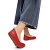 DREAM PAIRS Women’s Flats, Foldable Ballet Flats for Women, Bowknot Round Toe Comfort Light Weight Slip-On Dress Shoes(Red)