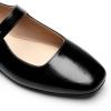 DREAM PAIRS Women’s Silver Square Toe Mary Jane Flats: Comfortable Casual Slip On Dress Shoes with Buckle Strap for Women’s Daily Wear(Black-oily)