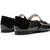DREAM PAIRS Women’s Silver Square Toe Mary Jane Flats: Comfortable Casual Slip On Dress Shoes with Buckle Strap for Women’s Daily Wear(Black-pat)