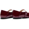 DREAM PAIRS Women’s Silver Square Toe Mary Jane Flats: Comfortable Casual Slip On Dress Shoes with Buckle Strap for Women’s Daily Wear(Burgundy)