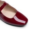DREAM PAIRS Women’s Silver Square Toe Mary Jane Flats: Comfortable Casual Slip On Dress Shoes with Buckle Strap for Women’s Daily Wear(Burgundy)