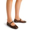 DREAM PAIRS Women’s Silver Square Toe Mary Jane Flats: Comfortable Casual Slip On Dress Shoes with Buckle Strap for Women’s Daily Wear(Leopard)