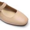 DREAM PAIRS Women’s Silver Square Toe Mary Jane Flats: Comfortable Casual Slip On Dress Shoes with Buckle Strap for Women’s Daily Wear(Nude)