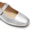 DREAM PAIRS Women’s Silver Square Toe Mary Jane Flats: Comfortable Casual Slip On Dress Shoes with Buckle Strap for Women’s Daily Wear(Silver)
