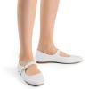 DREAM PAIRS Women’s Silver Square Toe Mary Jane Flats: Comfortable Casual Slip On Dress Shoes with Buckle Strap for Women’s Daily Wear(White)