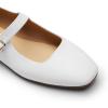 DREAM PAIRS Women’s Silver Square Toe Mary Jane Flats: Comfortable Casual Slip On Dress Shoes with Buckle Strap for Women’s Daily Wear(White)