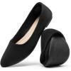 DREAM PAIRS Women’s Flats Comfortable Slip On Business Work Office Casual Suede Ballet Flats Pointed Toe Dress Shoes(Black)