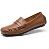 DREAM PAIRS Women’s Loafers Penny Loafer Slip on Casual Dressy Comfortable Business Work Office Moccasins Driving Loafer Shoes(Brown-pu)