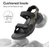 DREAM PAIRS Men’s Arch Support Hiking Sandals Sport Outdoor Athletic Comfortable Summer Beach Water Sandals(Black/Grey)