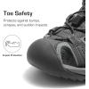 DREAM PAIRS Men’s Support Sandals: Athletic, Outdoor, Quick-Dry Mesh, Closed Toe, Lightweight, Comfortable Water Shoes(Black/Dark Grey)