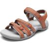 DREAM PAIRS Womens Comfortable Hiking Walking Sandal with Adjustable Hook and Loop Strap, Sports, Travel,Summer Beach Outdoor Light Weight Water Shoes(Orange)
