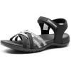 DREAM PAIRS Womens Sandals Light Weight Hiking Sandals for Women Comfortable Athletic Quick-Drying Walking Hiking Water Sandals(Black/Light Grey)