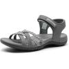 DREAM PAIRS Womens Sandals Light Weight Hiking Sandals for Women Comfortable Athletic Quick-Drying Walking Hiking Water Sandals(Grey)