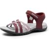 DREAM PAIRS Womens Sandals Light Weight Hiking Sandals for Women Comfortable Athletic Quick-Drying Walking Hiking Water Sandals(Red)