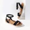 DREAM PAIRS Women’s Open Toe Platform Espadrille Wedge Sandals Comfortable One Band Dressy Casual Sandals for Women(Black/Nubuck)
