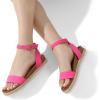 DREAM PAIRS Women’s Open Toe Platform Espadrille Wedge Sandals Comfortable One Band Dressy Casual Sandals for Women(Fuchsia/Suede)