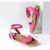 DREAM PAIRS Women’s Open Toe Platform Espadrille Wedge Sandals Comfortable One Band Dressy Casual Sandals for Women(Fuchsia/Suede)